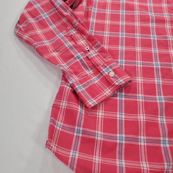 American Eagle Shirt Mens XL Salmon Plaid Seriously Soft Classic Fit Button Down - Picture 9 of 15
